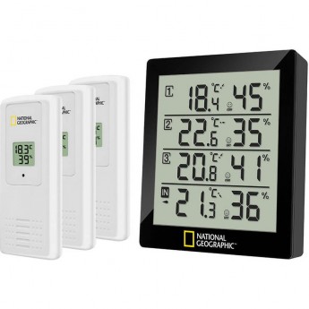 Метеостанция BRESSER National Geographic с тремя датчиками, черная
